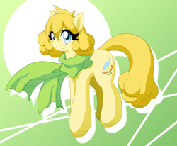 Size: 1000x823 | Tagged: safe, artist:ragurimo, oc, oc only, earth pony, pony, clothes, female, green background, mare, scarf, simple background, solo