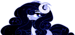 Size: 1600x754 | Tagged: safe, artist:toffeelavender, oc, oc only, pony, base used, bust, ethereal mane, horns, simple background, starry mane, transparent background