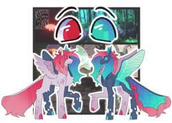 Size: 1280x914 | Tagged: safe, artist:gothalite, oc, oc only, changedling, changeling, hybrid, pegasus, pony, changedling oc, changeling oc, chest fluff, duo, heterochromia, pegasus oc, simple background, transparent background