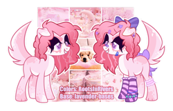 Size: 1280x825 | Tagged: safe, artist:gothalite, oc, oc only, dog, dog pony, original species, pony, bow, bracelet, clothes, duo, eyelashes, female, grin, hair bow, jewelry, makeup, mare, simple background, smiling, socks, striped socks, transparent background