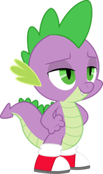 Size: 1280x2165 | Tagged: safe, artist:dashiesparkle, artist:php170, editor:ponygamer2020, spike, dragon, g4, princess spike, clothes, clothes swap, converse, cosplay, costume, crossover, dragons wearing clothes, fangs, lidded eyes, male, miles "spike" prower, miles "tails" prower, shoes, simple background, smiling, sneakers, solo, sonic the hedgehog (series), transparent background, vector
