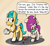 Size: 1300x1200 | Tagged: safe, artist:ebbysharp, hitch trailblazer, primrose (g5), earth pony, pony, unicorn, g5, my little pony: a maretime bay adventure, asking for it, blushing, can, clothes, cute, daaaaaaaaaaaw, dialogue, female, fuck the police, litter, littering, male, mare, notepad, pencil, scarf, ship:hitchrose, shipping, shy, stallion, straight, this will end in jail time, trying to get arrested