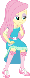 Size: 1024x2674 | Tagged: safe, artist:cencerberon, fluttershy, human, equestria girls, g4, clothes, female, fluttershy boho dress, simple background, solo, stockings, thigh highs, transparent background, vector