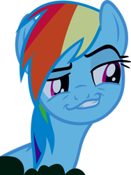 Size: 2122x2825 | Tagged: safe, artist:cencerberon, rainbow dash, pegasus, pony, daring don't, g4, season 4, .svg available, bust, faic, high res, rainbow dash is best facemaker, simple background, smiling, smirk, smug, smugdash, transparent background, vector