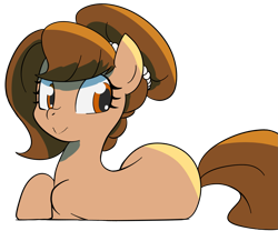 Size: 1729x1437 | Tagged: artist needed, safe, oc, oc only, oc:brownie bun, earth pony, pony, :>, earth pony oc, female, looking back, mare, simple background, smiling, solo, transparent background