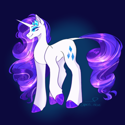 Size: 2048x2048 | Tagged: safe, artist:cha0sblue, rarity, pony, unicorn, g4, colored hooves, high res, leonine tail, lidded eyes, smiling, solo, tail