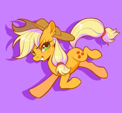 Size: 1280x1185 | Tagged: safe, artist:paipaishuaige, applejack, earth pony, pony, g4, applejack's hat, cowboy hat, female, grin, happy, hat, looking at you, smiling, smiling at you, solo