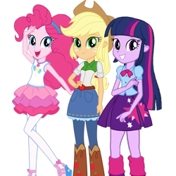 Size: 1024x1024 | Tagged: safe, edit, edited screencap, screencap, applejack, pinkie pie, twilight sparkle, human, equestria girls, g4, my little pony equestria girls: better together, background removed, not a vector, simple background, transparent background