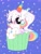 Size: 1541x2048 | Tagged: safe, artist:emberslament, oc, oc:confetti cupcake, bat pony, pony, :p, bat pony oc, blushing, confetti, cupcake, cute, female, food, hat, heart, heart eyes, mare, party hat, peeking, polka dots, simple background, solo, tongue out, wingding eyes