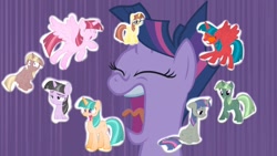 Size: 1280x720 | Tagged: safe, edit, edited screencap, screencap, twilight sparkle, alicorn, pony, friendship is magic, g4, season 1, angry, duality, emoticlone, eyes closed, female, floppy ears, glasses, gritted teeth, horn, mare, raised hoof, rearing, red eyes, sad, screaming, shocked, sitting, smiling, spread wings, teeth, twilight sparkle (alicorn), wings