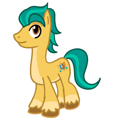 Size: 3024x3024 | Tagged: safe, artist:omegaridersangou, hitch trailblazer, earth pony, pony, g4, g5, my little pony: a new generation, full body, g5 to g4, generation leap, high res, hooves, male, simple background, smiling, solo, stallion, standing, tail, transparent background, unshorn fetlocks