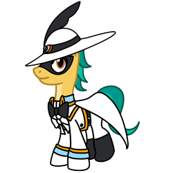 Size: 3024x3024 | Tagged: safe, artist:omegaridersangou, hitch trailblazer, earth pony, pony, g4, g5, my little pony: a new generation, anime, black pepper, clothes, cosplay, costume, delicious party precure, g5 to g4, generation leap, high res, male, newbie artist training grounds, precure, pretty cure, simple background, solo, stallion, transparent background