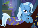 Size: 1600x1200 | Tagged: safe, artist:thedarktercio, trixie, pony, unicorn, bedroom, bedroom eyes, cute, diatrixes, female, looking at you, mare, smiling, smiling at you, solo, wand