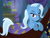 Size: 1600x1200 | Tagged: safe, artist:thedarktercio, trixie, pony, unicorn, g4, bedroom, bedroom eyes, cute, diatrixes, female, looking at you, mare, smiling, smiling at you, solo, wand