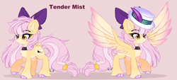 Size: 6856x3093 | Tagged: safe, artist:2pandita, oc, oc only, oc:tender mist, earth pony, pegasus, pony, absurd resolution, female, mare, reference sheet, solo