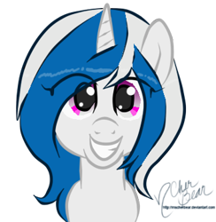 Size: 352x360 | Tagged: safe, artist:mscherbear, oc, oc:silver strand, pony, unicorn, 2016, female, horn, looking at you, mare, simple background, smiling, smiling at you, solo, transparent background, unicorn oc, vector