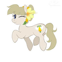 Size: 700x700 | Tagged: safe, artist:mscherbear, oc, oc:mission belle, earth pony, pony, earth pony oc, female, mare, one eye closed, simple background, solo, transparent background, vector, wink