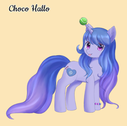 Size: 1808x1798 | Tagged: safe, artist:aleurajan, izzy moonbow, pony, unicorn, g5, alternate hairstyle, ball, cute, female, izzy's tennis ball, izzybetes, mare, simple background, solo, tan background, tennis ball