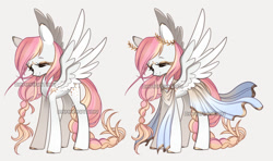 Size: 1280x756 | Tagged: safe, artist:dammmnation, oc, oc only, pegasus, pony, braid, clothes, dress, duo, female, mare, pegasus oc, simple background, wings