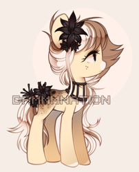 Size: 484x599 | Tagged: safe, artist:dammmnation, oc, oc only, earth pony, pony, base used, earth pony oc, female, flower, flower in hair, mare, solo