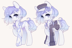 Size: 1280x856 | Tagged: safe, artist:dammmnation, oc, oc only, earth pony, pony, bag, base used, clothes, duo, earth pony oc, female, hat, mare, obtrusive watermark, saddle bag, simple background, watermark, white background