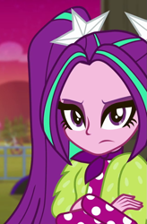 Size: 659x1006 | Tagged: safe, screencap, aria blaze, human, equestria girls, equestria girls specials, g4, my little pony equestria girls: better together, my little pony equestria girls: sunset's backstage pass, cropped, music festival outfit, solo
