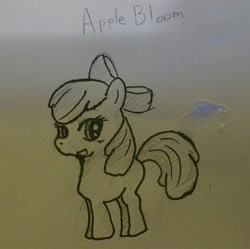 Size: 990x988 | Tagged: safe, artist:doubt, apple bloom, earth pony, pony, g4, female, filly, foal, sketch, solo, traditional art