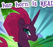 Size: 210x188 | Tagged: safe, edit, editor:horsesplease, gameloft, fizzlepop berrytwist, tempest shadow, pony, unicorn, g4, cropped, crying, female, game screencap, happy, horn, meme, solo, tears of joy, tempest gets her horn back, tempest now has a true horn, wow! glimmer