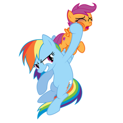 Size: 1280x1280 | Tagged: safe, alternate version, anonymous editor, artist:jeatz-axl, artist:starshinecelestalis, edit, part of a set, vector edit, rainbow dash, scootaloo, pegasus, pony, a canterlot wedding, g4, abuse, abuse edit, angry eyes, background pony strikes again, bait, black eye, bloodless, crying, downvote bait, duo, duo female, evil rainbow dash, eyes closed, female, filly, flying, foal, foal abuse, grin, mare, op is a duck, out of character, punch, rainbow douche, scootabuse, simple background, smiling, smirk, spread wings, tears of pain, teary eyes, the cmc's cutie marks, transparent background, vector, violence, wat, why, wings, wtf