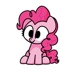 Size: 800x800 | Tagged: safe, artist:sugar morning, pinkie pie, earth pony, pony, g4, chibi, cute, diapinkes, female, mare, simple background, sitting, solo, transparent background