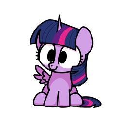Size: 800x800 | Tagged: safe, artist:sugar morning, twilight sparkle, alicorn, pony, g4, chibi, cute, female, mare, one wing out, simple background, sitting, solo, transparent background, twiabetes, twilight sparkle (alicorn), wings