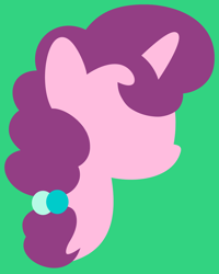 Size: 2192x2736 | Tagged: safe, artist:egor418, sugar belle, pony, unicorn, g4, bust, female, green background, high res, horn, lineless, mare, no eyes, portrait, profile, simple background, solo
