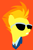 Size: 2000x2999 | Tagged: safe, artist:egor418, spitfire, pegasus, pony, g4, bust, clothes, female, high res, lineless, mare, minimalist, necktie, no eyes, orange background, portrait, simple background, solo, spitfire's tie, sunglasses, uniform, wonderbolts dress uniform