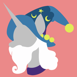 Size: 2449x2449 | Tagged: safe, artist:egor418, star swirl the bearded, pony, unicorn, g4, beard, bust, facial hair, hat, high res, horn, lineless, male, moustache, no eyes, portrait, profile, simple background, solo, stallion