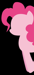 Size: 1125x2436 | Tagged: safe, artist:egor418, pinkie pie, earth pony, pony, g4, black background, bust, female, lineless, mare, minimalist, no eyes, portrait, profile, simple background, solo, wallpaper