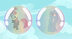 Size: 1280x694 | Tagged: safe, artist:carlosuriel13, moondancer, trixie, pony, g4, bubble