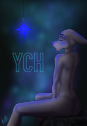 Size: 1640x2360 | Tagged: safe, artist:stirren, anthro, abstract background, commission, hypnosis, hypnotized, jewelry, looking sideways, open mouth, pendant, sitting, solo, stare, stars, swirly eyes, your character here