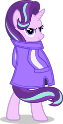 Size: 3317x6524 | Tagged: safe, artist:mrvector, starlight glimmer, pony, unicorn, g4, absurd resolution, bipedal, clothes, female, jacket, mare, simple background, smiling, smug, solo, transparent background, vector, vest