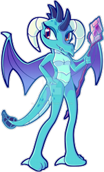Size: 1280x2119 | Tagged: safe, artist:iestragon, princess ember, dragon, g4, bloodstone scepter, dragoness, female, simple background, solo, transparent background