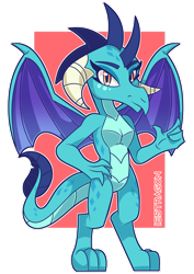 Size: 1280x1812 | Tagged: safe, alternate version, artist:iestragon, princess ember, dragon, g4, colored, dragoness, female, looking at you, simple background, solo, spread wings, tail, transparent background, wings