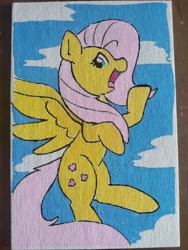 Size: 3076x4096 | Tagged: safe, artist:taurson, fluttershy, pegasus, pony, g4, female, flying, mare, solo, traditional art