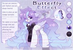 Size: 1920x1339 | Tagged: safe, artist:dedfriend, oc, oc only, oc:butterfly effect, pegasus, pony, deviantart watermark, feathered ears, female, mare, obtrusive watermark, reference sheet, solo, watermark