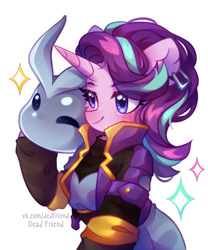 Size: 2511x3014 | Tagged: safe, artist:dedfriend, starlight glimmer, pony, unicorn, collaboration:choose your starlight, g4, clothes, collaboration, high res, simple background, slime, slime rancher, solo, transparent background