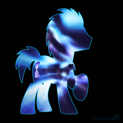 Size: 1000x1000 | Tagged: safe, artist:kp-shadowsquirrel, doctor whooves, time turner, earth pony, pony, g4, black background, male, silhouette, simple background, solo, stallion