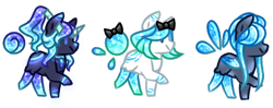 Size: 423x168 | Tagged: safe, artist:eiine, oc, oc only, aqua equos, original species, pony, closed species, simple background, transparent background