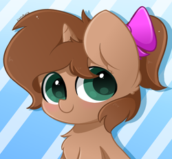 Size: 2800x2600 | Tagged: safe, artist:kittyrosie, oc, oc only, oc:heroic armour, pony, unicorn, bow, chest fluff, cute, hair bow, high res, horn, kittyrosie is trying to murder us, ocbetes, solo, unicorn oc