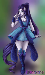 Size: 1024x1707 | Tagged: safe, artist:bunnynha, rarity, human, equestria girls, g4, clothes, crystal guardian, dress, ponied up, solo
