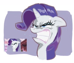 Size: 1474x1253 | Tagged: safe, artist:baigak, screencap, rarity, pony, unicorn, g4, sisterhooves social, female, horn, mare, rage, scene interpretation, screencap reference, simple background, white background