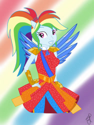 Size: 768x1024 | Tagged: safe, artist:ilaria122, rainbow dash, human, equestria girls, g4, my little pony equestria girls: legend of everfree, crystal guardian, crystal wings, ponied up, simple background, solo, wings