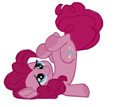 Size: 1280x1090 | Tagged: safe, artist:benpictures1, pinkie pie, earth pony, pony, g4, my little pony: the movie, cute, diapinkes, female, frog (hoof), inkscape, legs in air, mare, ponk, simple background, smiling, solo, transparent background, underhoof, upside down, vector
